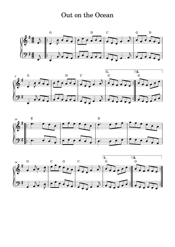 out on the ocean sheet music